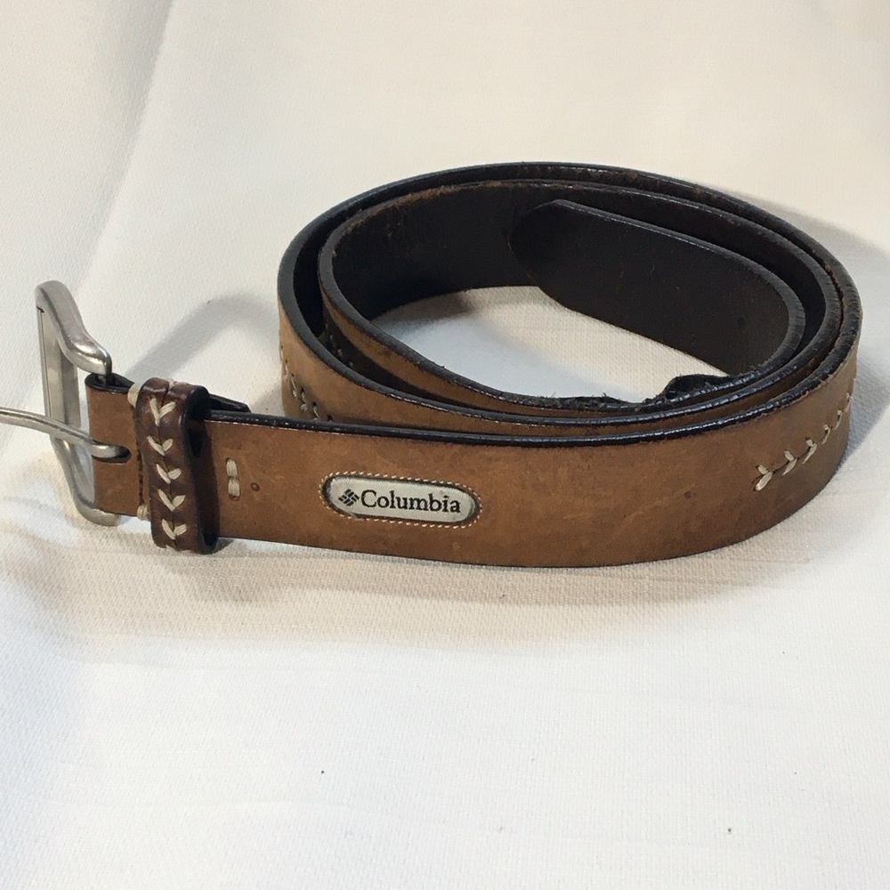 Columbia Arrow Stitch‎ Leather Belt 42